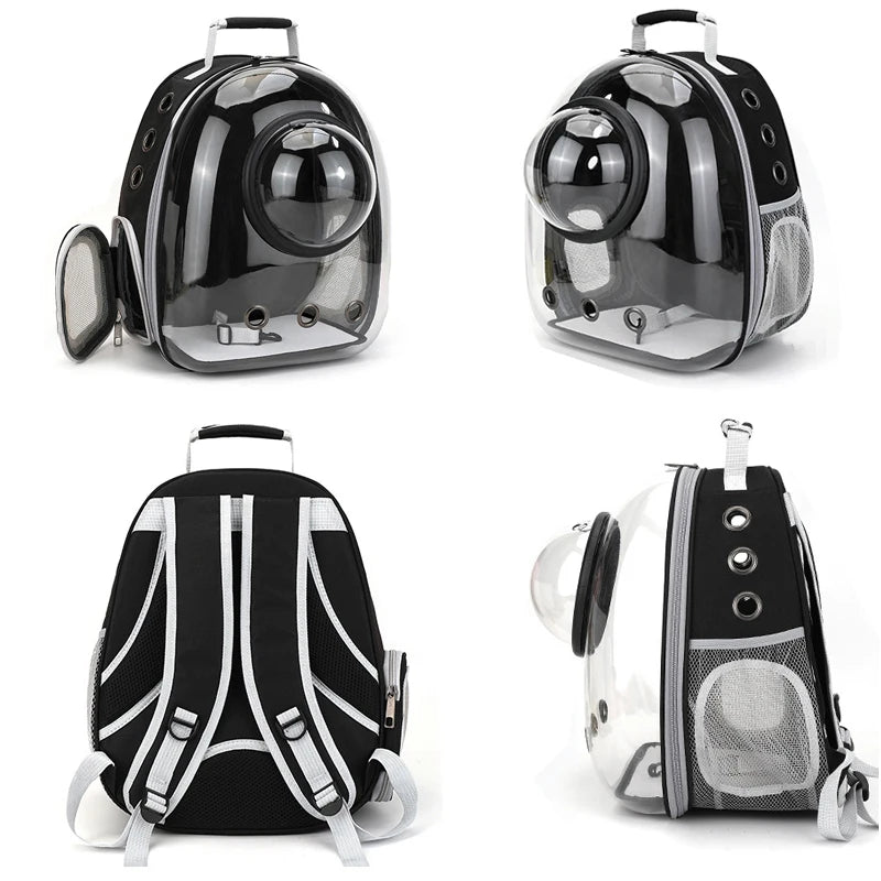 “Space Capsule Pet Backpack – Breathable Transparent Cat Carrier Bag”