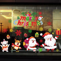 EURO VIBE Christmas Window Stickers – Santa Reindeer Snowman Decals