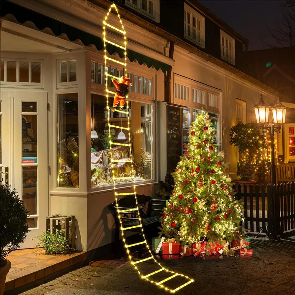 EURO VIBE LED Climbing Santa Ladder Light | Outdoor Christmas Decor