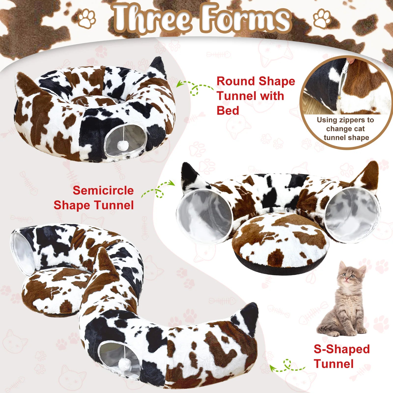 Christmas Cat Bed with Toys | Cozy Winter Pet House for Cats