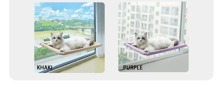 “Premium Cat Window Hammock – Strong Suction, Elevated Lounging Spot