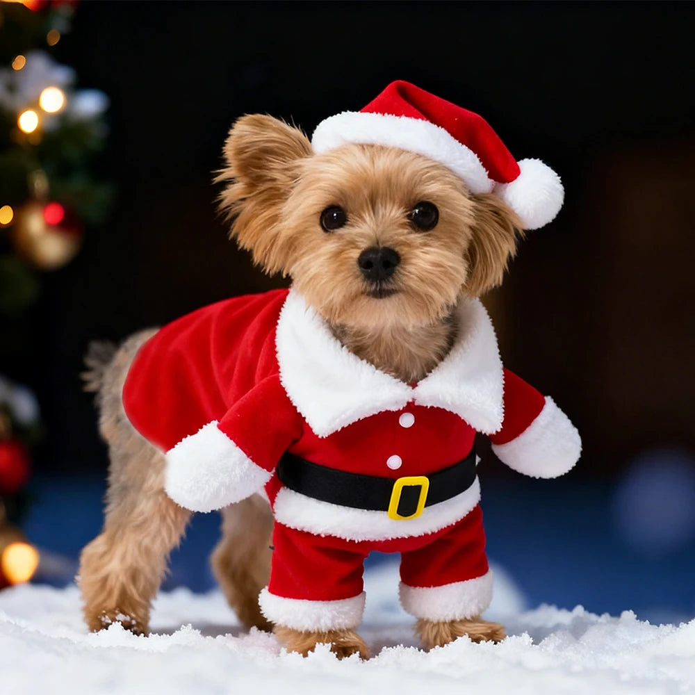 Cute Santa Dog Costume – Christmas Pet Outfit for Small Dogs | EURO VIBE