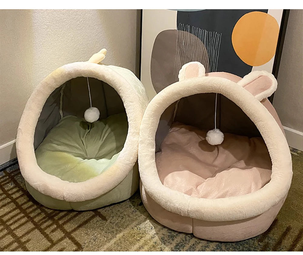 “Cozy Cat Cave Bed UK | EURO VIBE Plush Enclosed Cat House”