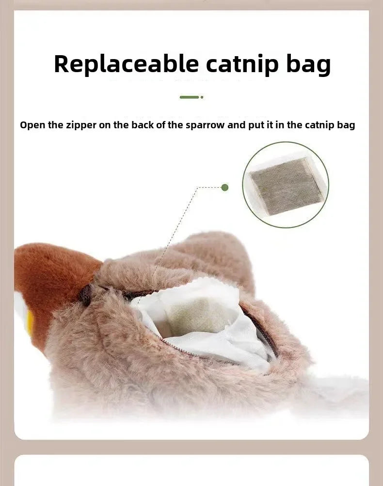 Rechargeable Flying Bird Cat Toy with Chirping & Flapping Wings