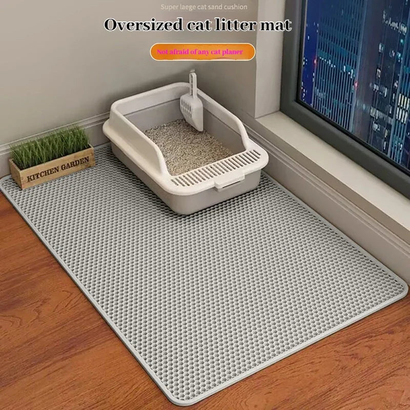“2-Layer Cat Litter Mat – Waterproof Sand-Trap Non-Slip Floor Protector”