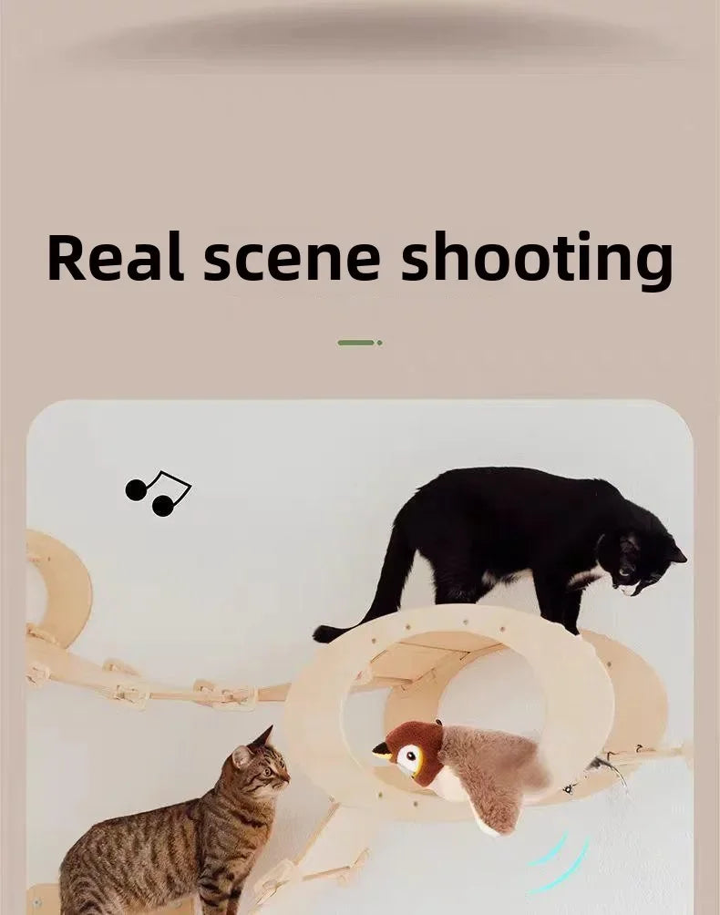 Rechargeable Flying Bird Cat Toy with Chirping & Flapping Wings