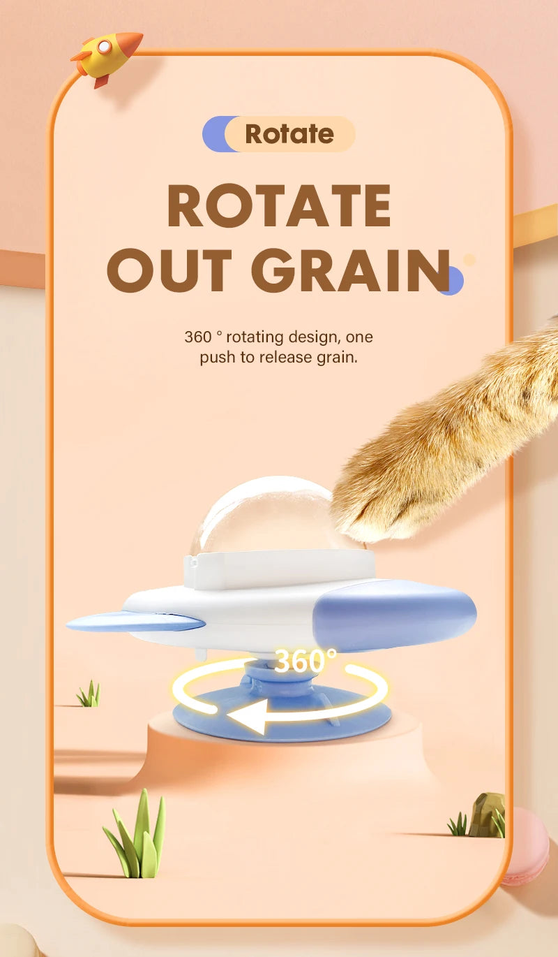 EURO VIBE Rocket Cat Treat Dispenser | Interactive Puzzle Toy