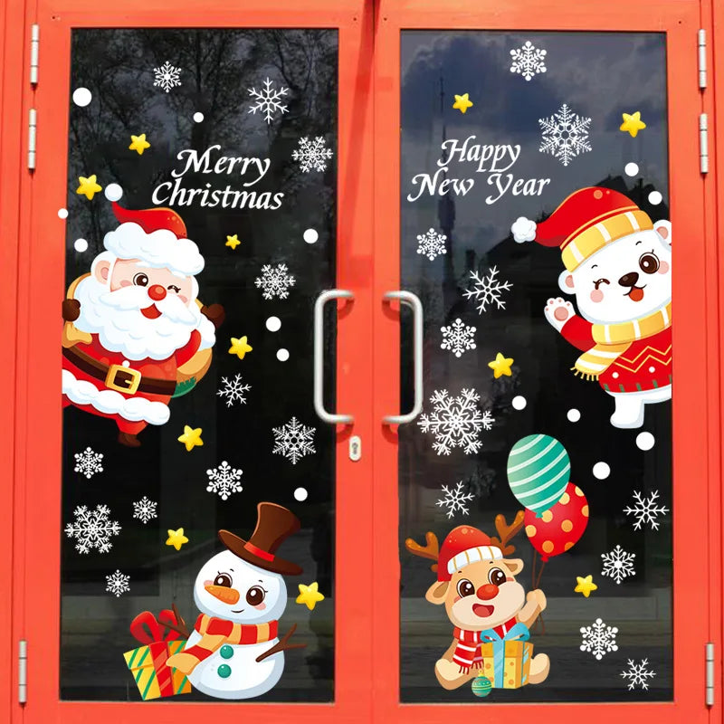 EURO VIBE Snowflake Window Stickers – Christmas Winter Window Décor