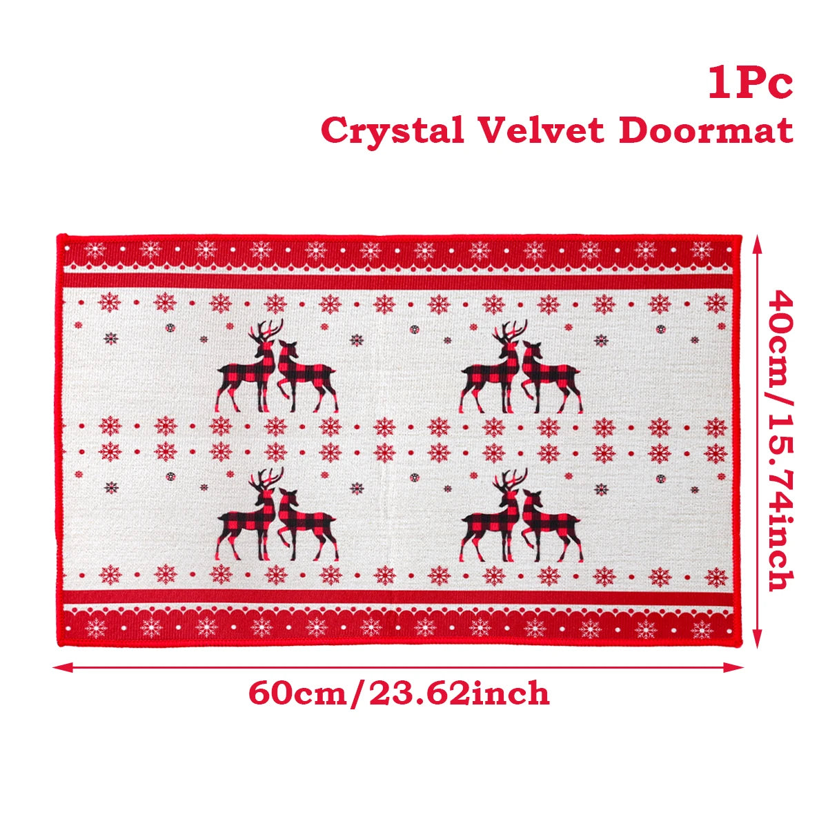EURO VIBE Merry Christmas Decorative Floor Mat – Festive Holiday Rug