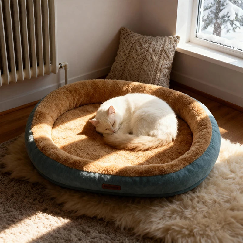 EURO VIBE Luxury Pet Bed – Soft Warm Cat & Dog Sleeping Cushion UK