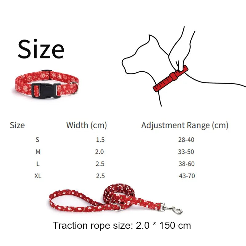 Christmas Dog Collar, Bow Tie & Leash Set – Festive Pet Accessories