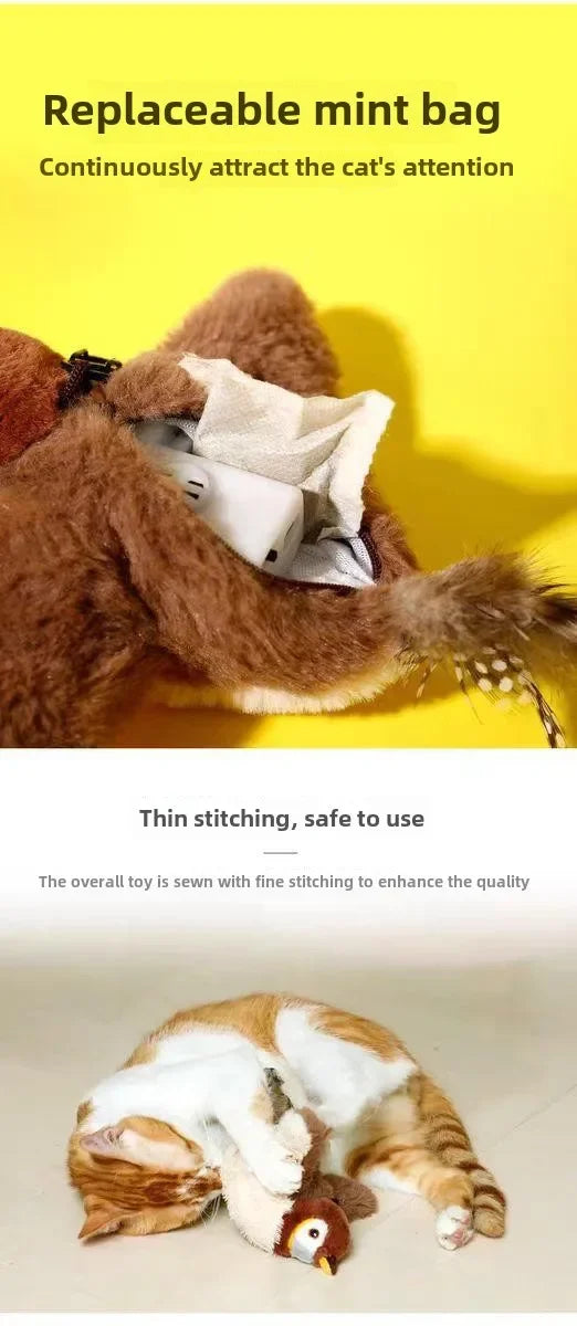 Rechargeable Flying Bird Cat Toy with Chirping & Flapping Wings