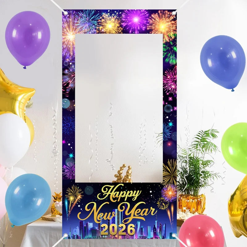 EURO VIBE New Year 2026 Photo Booth Frame – Party Decoration Prop