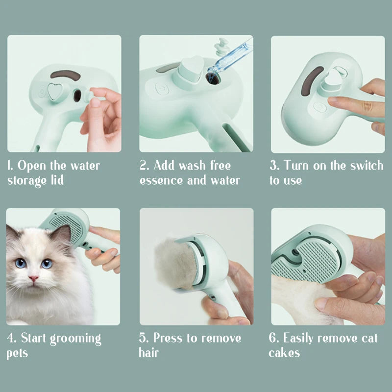 EURO VIBE Pet Grooming Brush – One-Click Hair Removal for Cats & Dogs