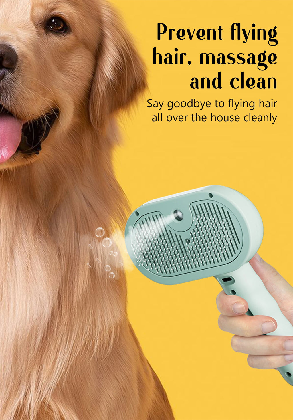 EURO VIBE Pet Grooming Brush – One-Click Hair Removal for Cats & Dogs
