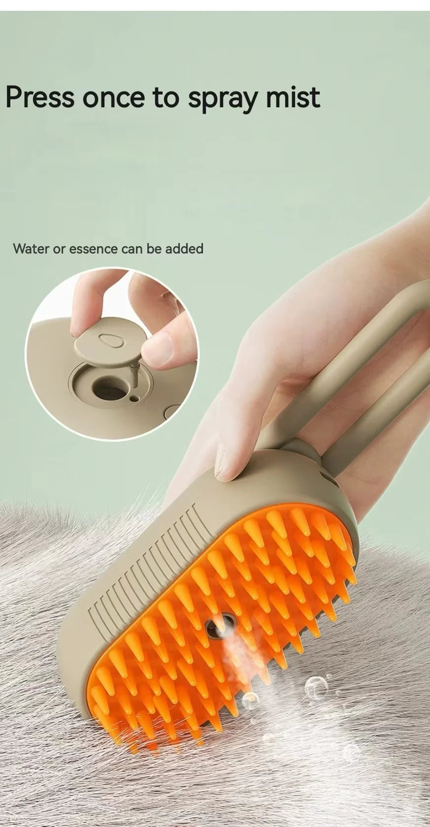EURO VIBE Steam Pet Grooming Brush for Dogs & Cats – Hair Remover