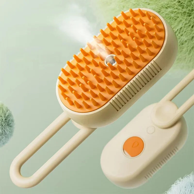 EURO VIBE Steam Pet Grooming Brush for Dogs & Cats – Hair Remover