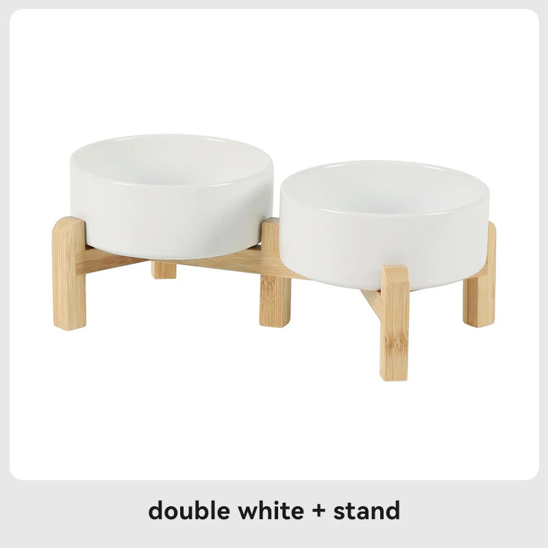 “Modern Elevated Pet Feeding Bowl Set – Raised Dog & Cat Feeder
