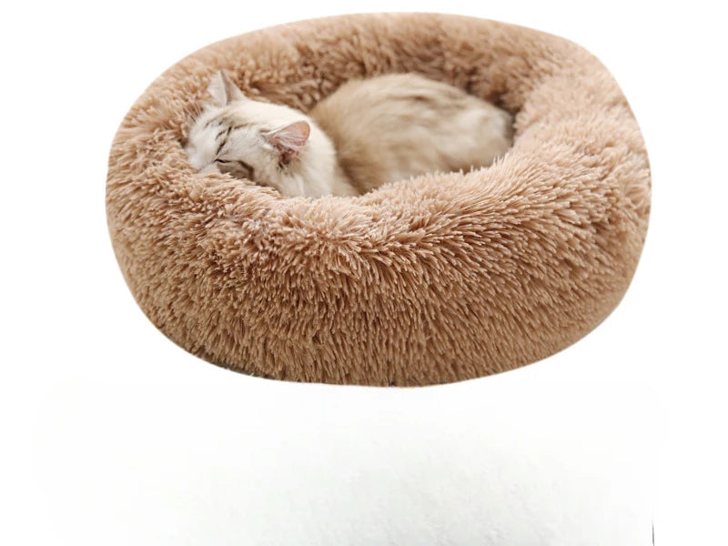 Fluffy Donut Cat Bed – Premium Soft Round Pet Cushion UK