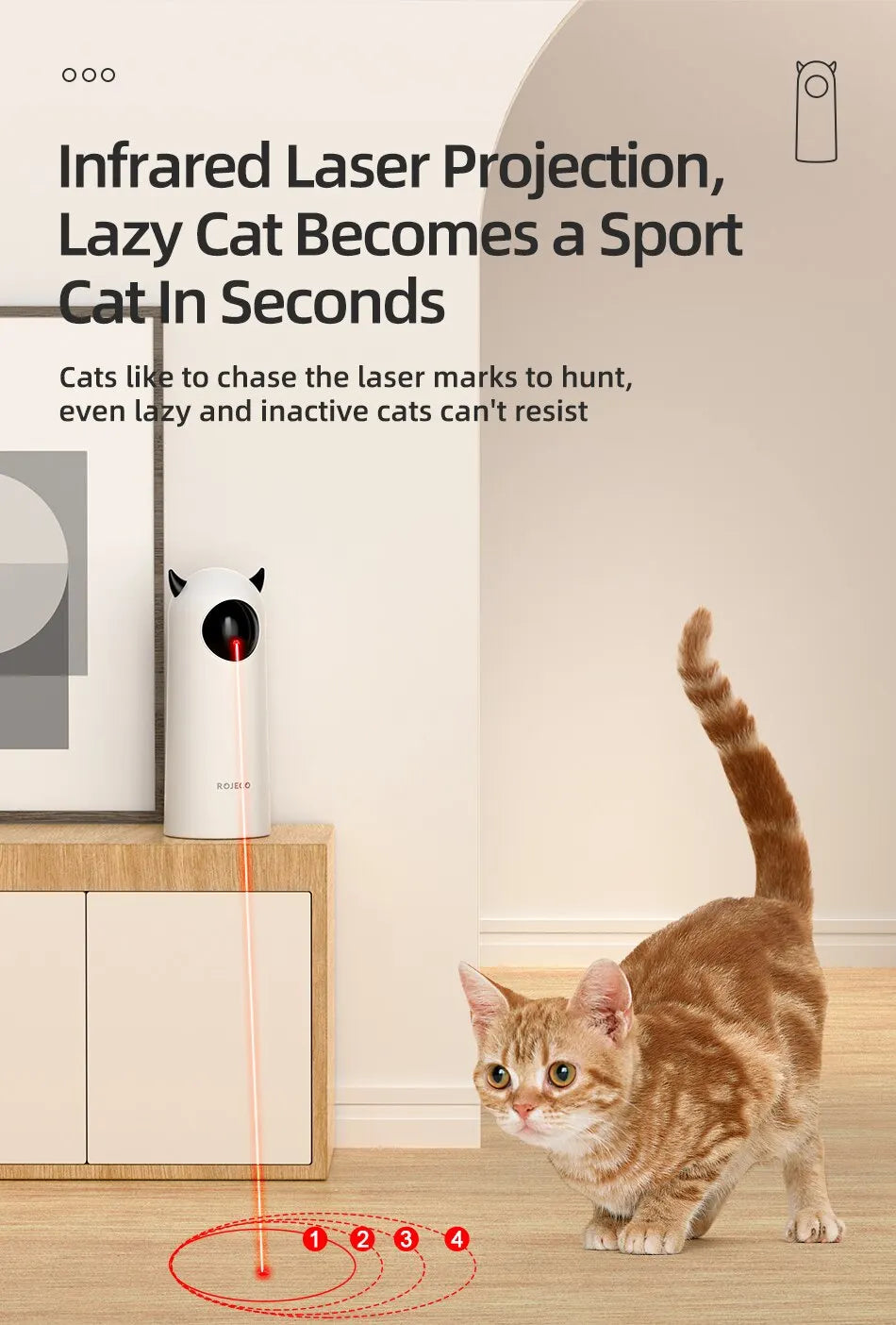 Automatic Laser Cat Toy Interactive Smart Teaser for Cats UK