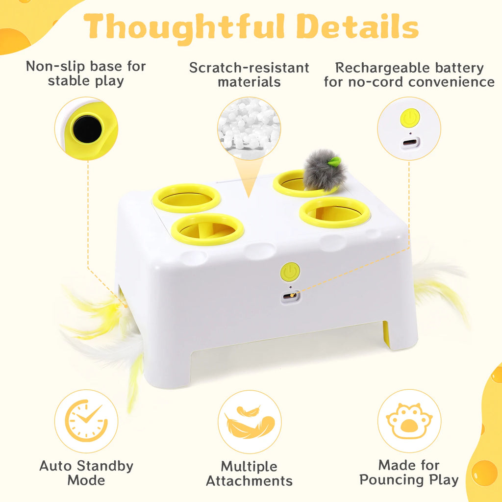 Automatic Rotating Feather Cat Toy Interactive Hunting Toy UK