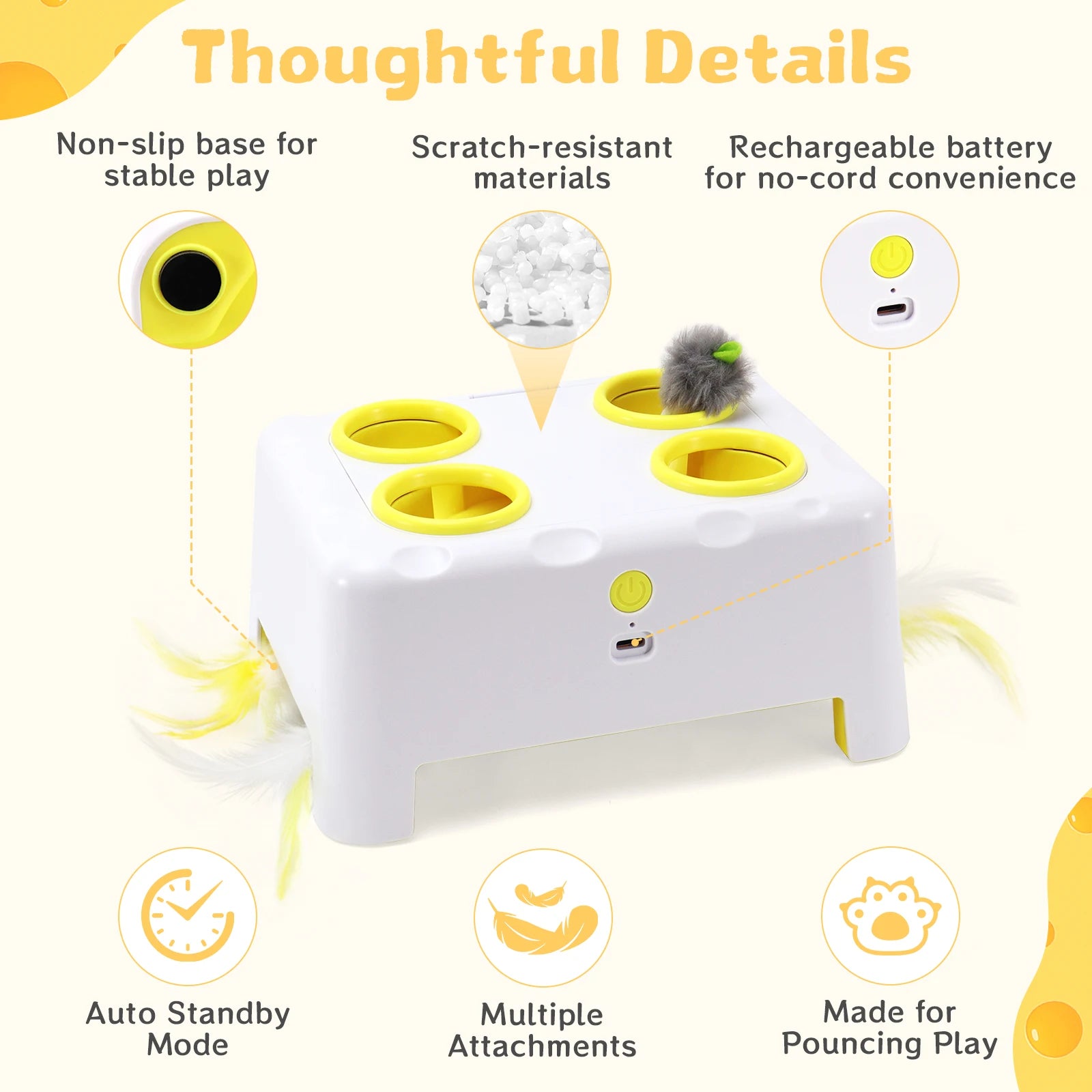 Automatic Rotating Feather Cat Toy Interactive Hunting Toy UK
