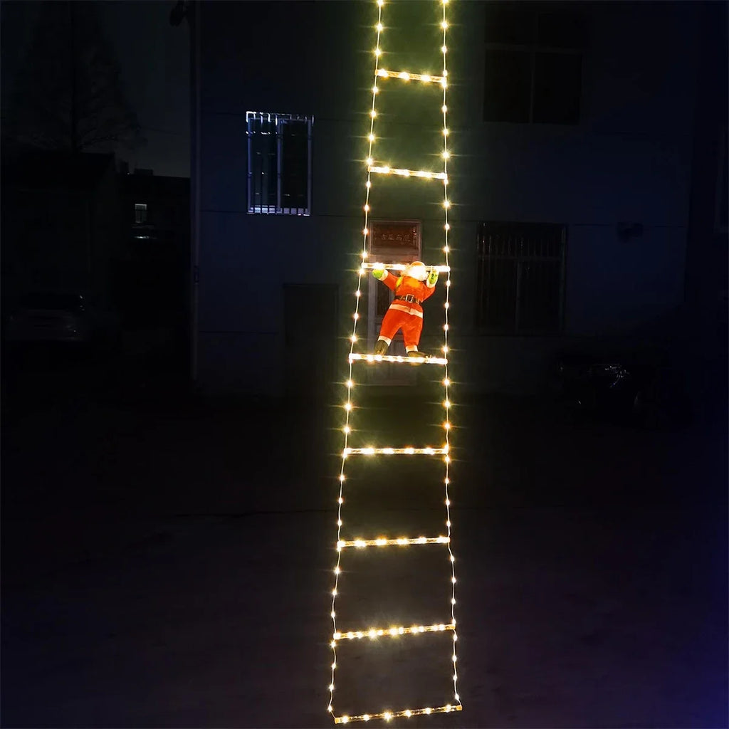 EURO VIBE LED Climbing Santa Ladder Light | Outdoor Christmas Decor