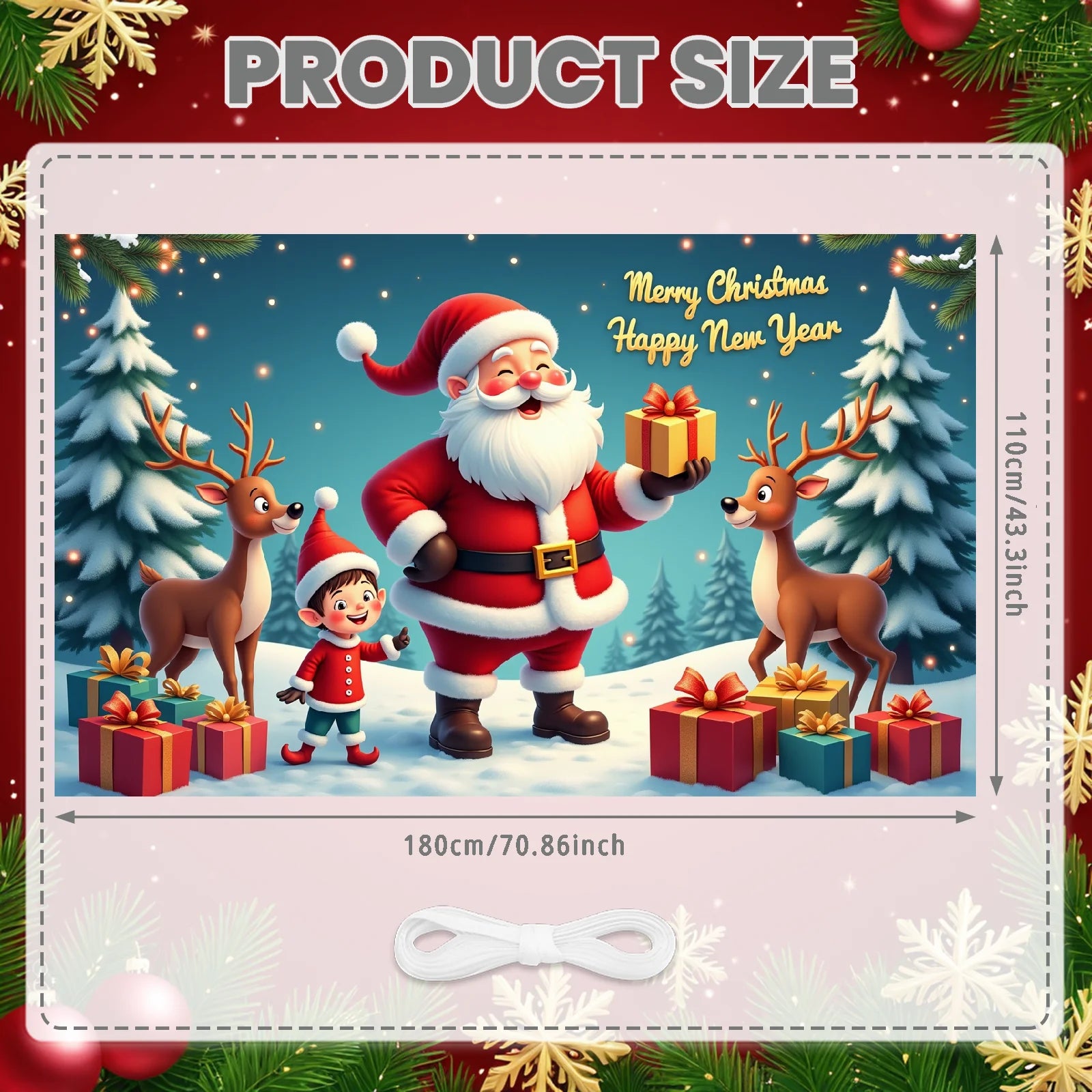 New Year 2026 Backdrop – Gold Party Banner for Photos | EURO VIBE