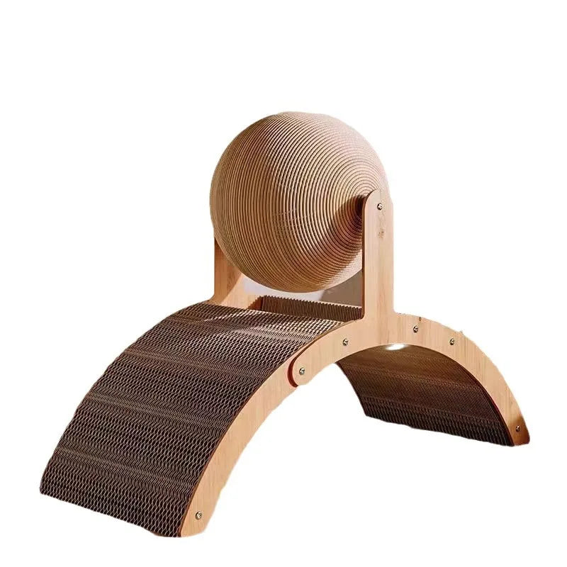 Wooden Cat Scratching Board with Sisal Ball | EURO VIBE