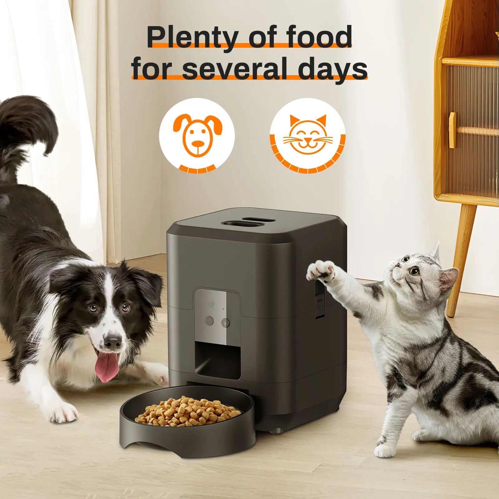 EURO VIBE Smart WiFi Automatic Pet Feeder | App-Controlled Dispenser