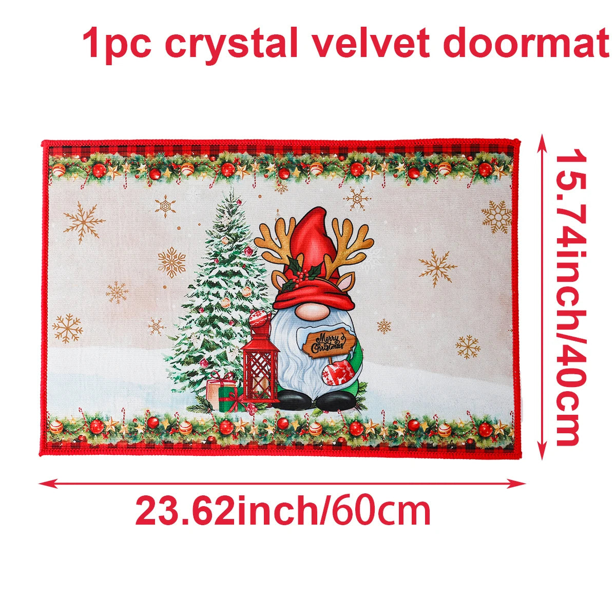 EURO VIBE Merry Christmas Decorative Floor Mat – Festive Holiday Rug