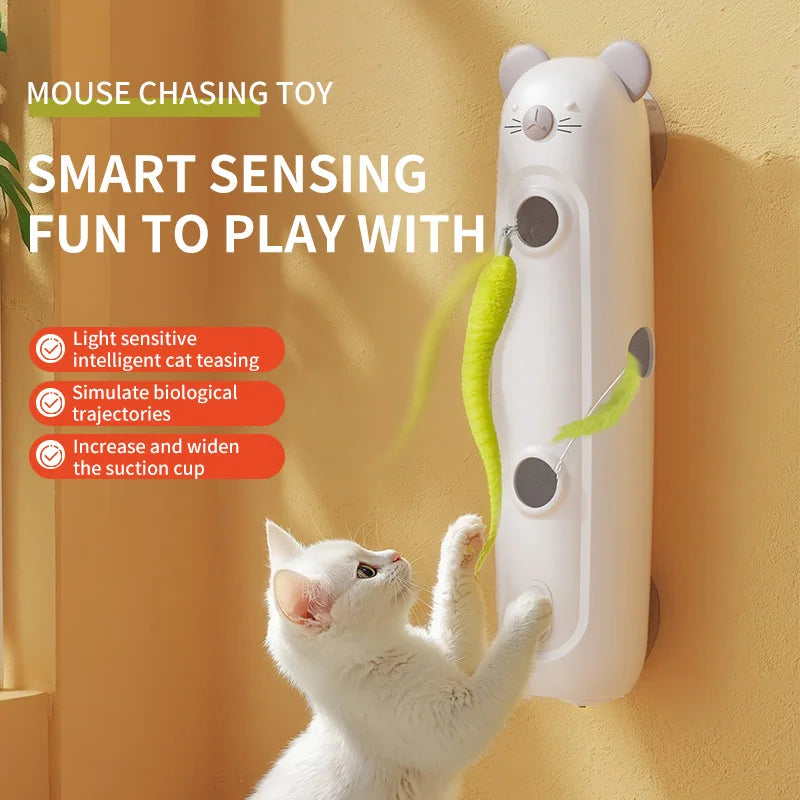 Smart Cat Toy Wall Mounted Mouse Chaser Interactive Pet Toy UK