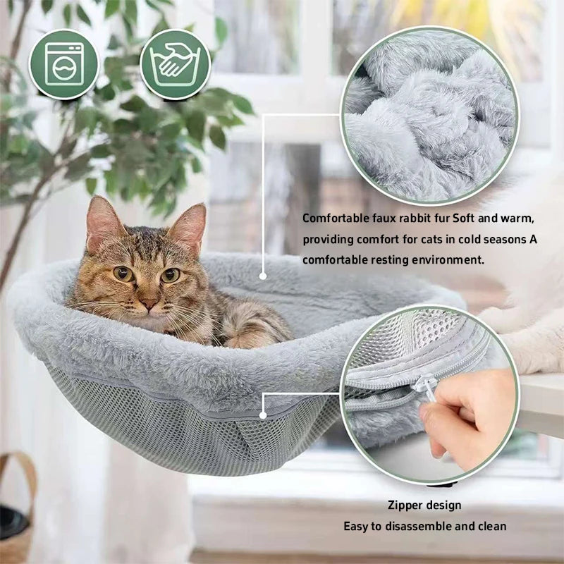 EURO VIBE Desk Mounted Cat Hammock | Space Saving Pet Bed