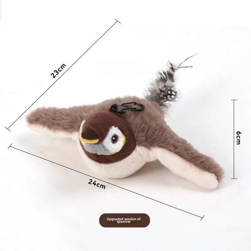Rechargeable Flying Bird Cat Toy with Chirping & Flapping Wings