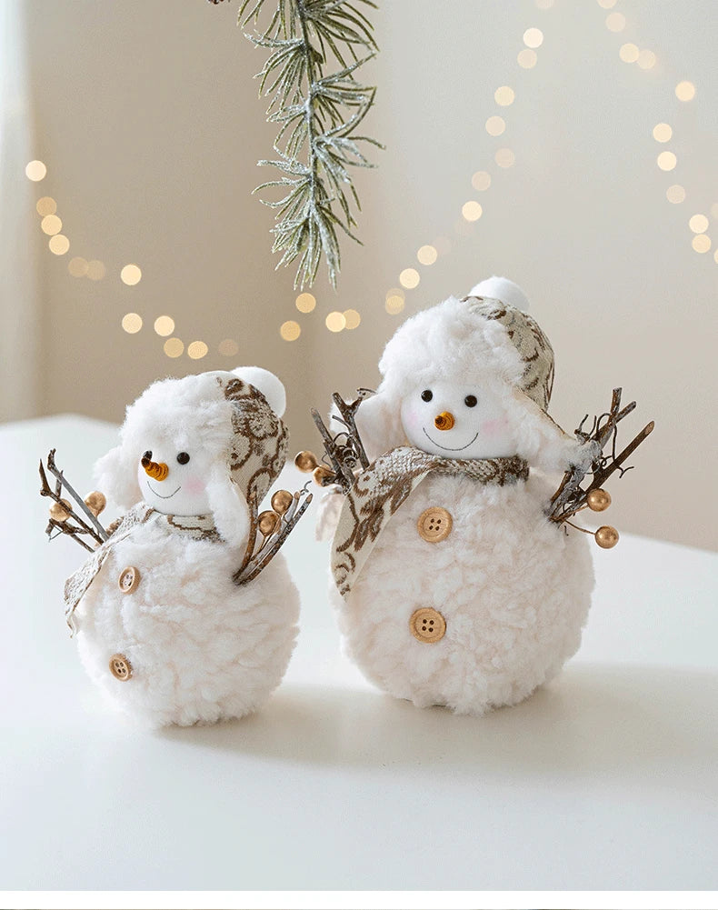 EURO VIBE Snowman Plush Decoration Set – Cute Christmas Table Ornaments