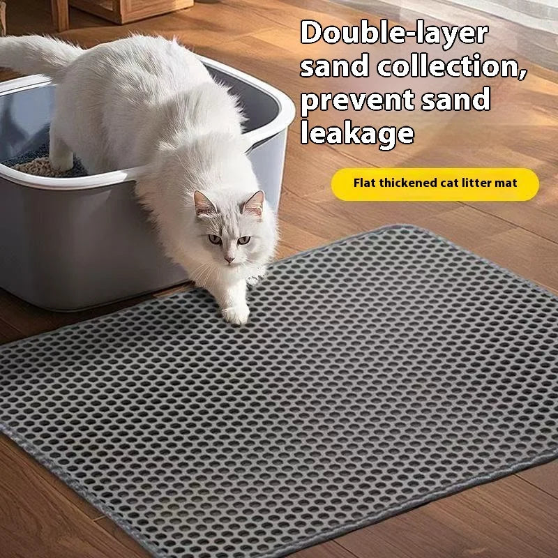 “2-Layer Cat Litter Mat – Waterproof Sand-Trap Non-Slip Floor Protector”
