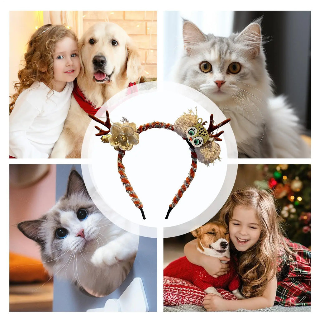 Christmas Reindeer Headband | Festive Holiday Hair Accessory – EURO VIBE