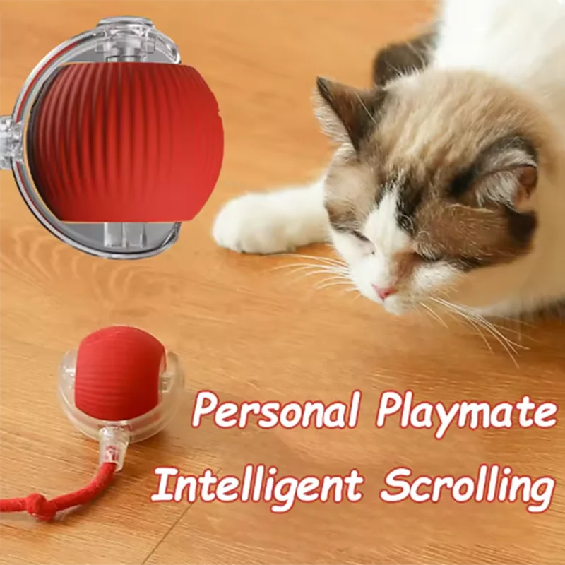 “Smart Interactive Cat Ball – Durable USB-Rechargeable Obstacle-Avoidance Toy”