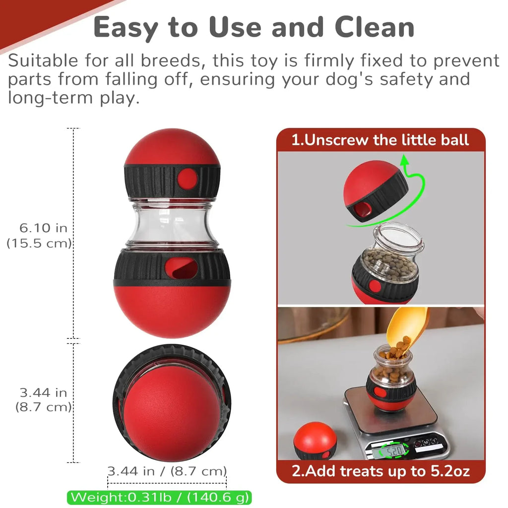 EURO VIBE Interactive Dog Treat Dispenser Toy – Slow Feeder Ball