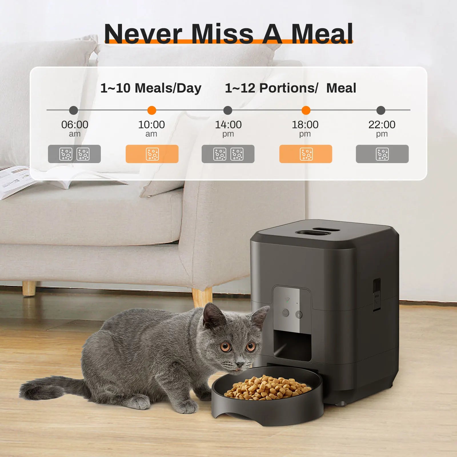 EURO VIBE Smart WiFi Automatic Pet Feeder | App-Controlled Dispenser