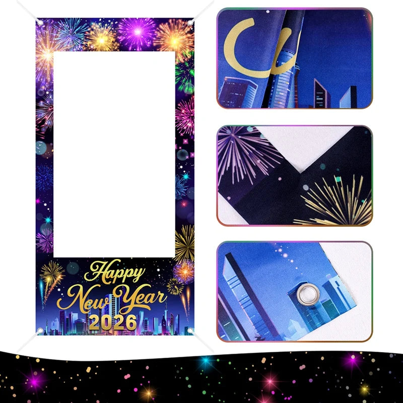 EURO VIBE New Year 2026 Photo Booth Frame – Party Decoration Prop