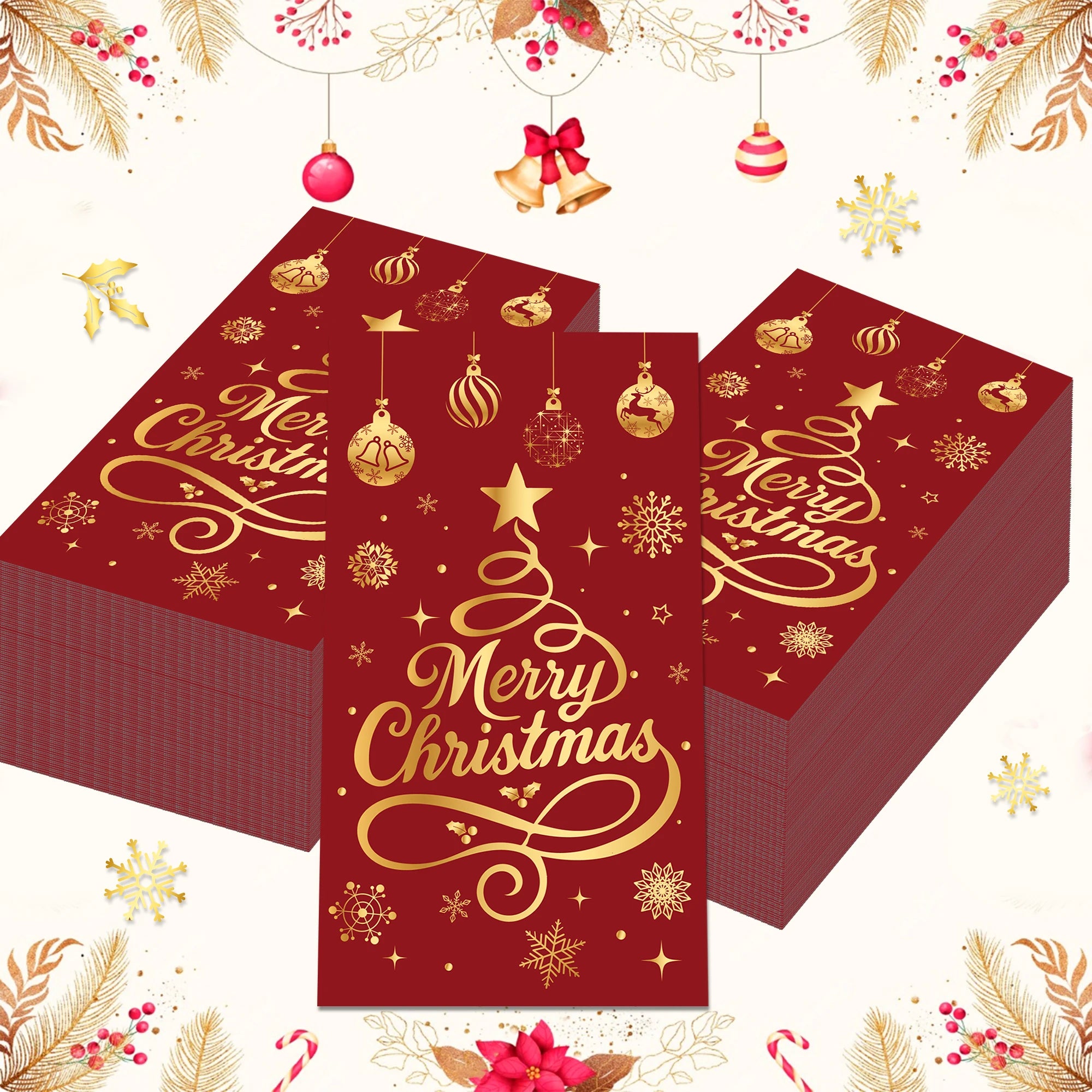 Christmas Disposable Paper Napkins Festive Party Set – EURO VIBE