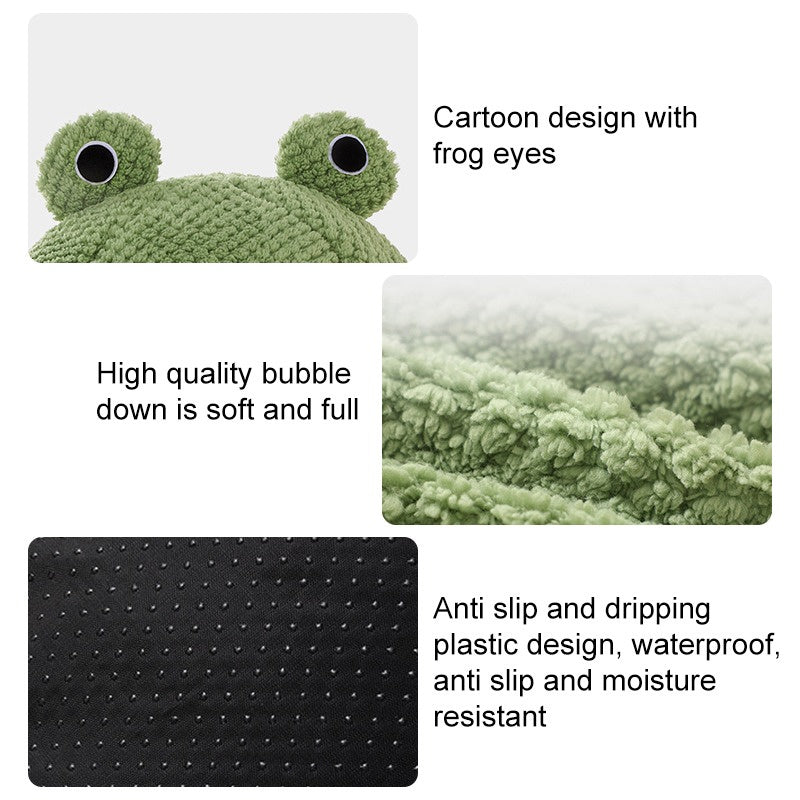 “Frog Shaped Pet Bed – Soft Winter Cat & Dog Cozy Nest”