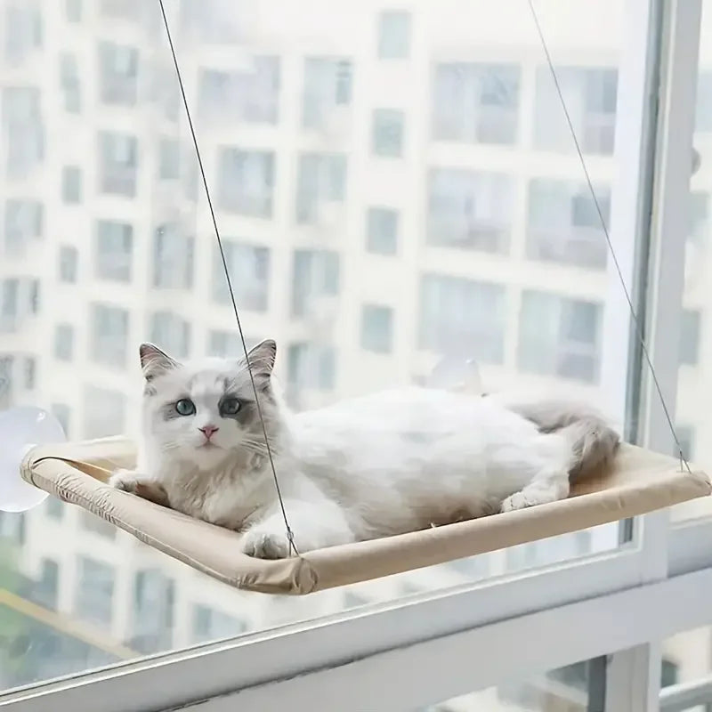 “Premium Cat Window Hammock – Strong Suction, Elevated Lounging Spot