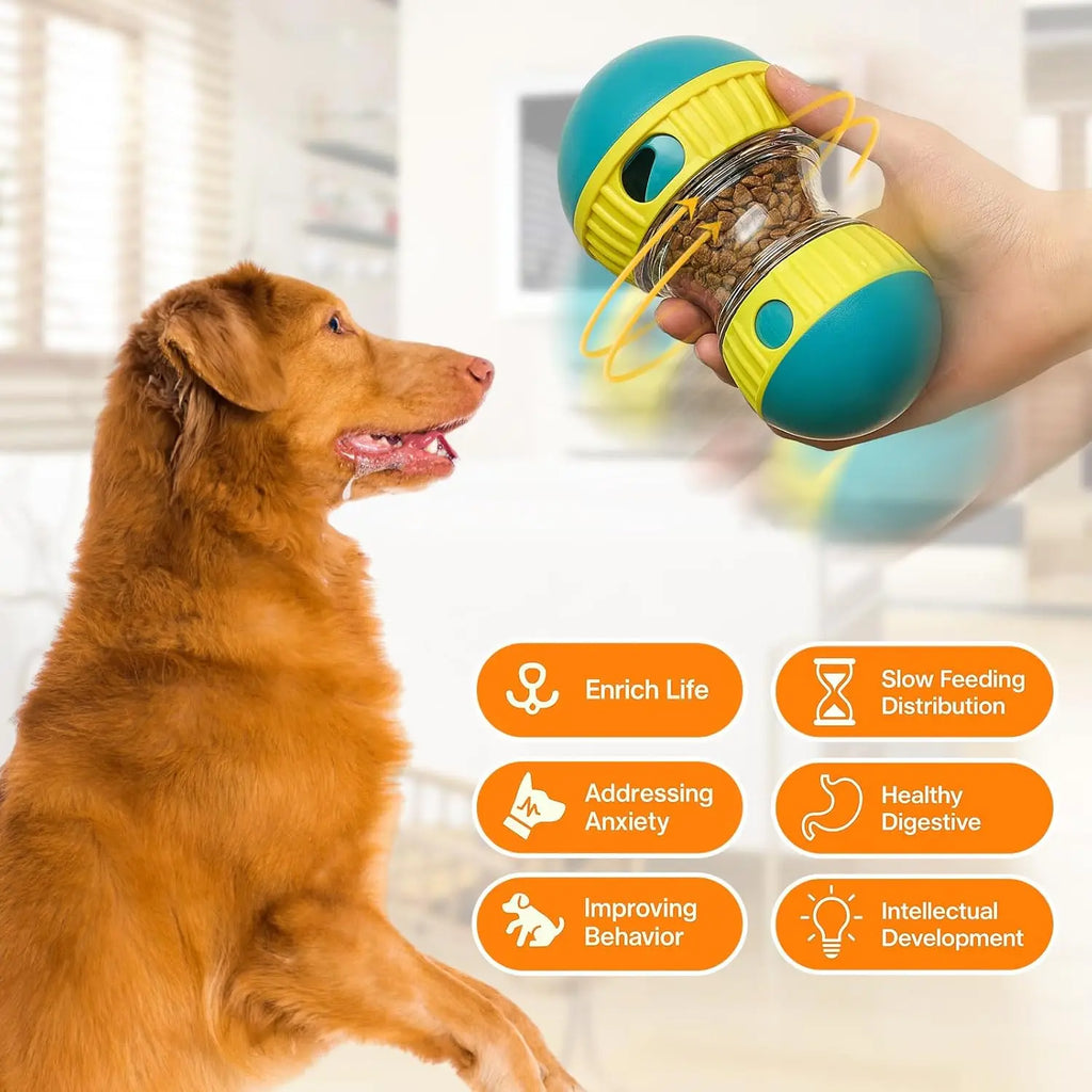 EURO VIBE Interactive Dog Treat Dispenser Toy – Slow Feeder Ball