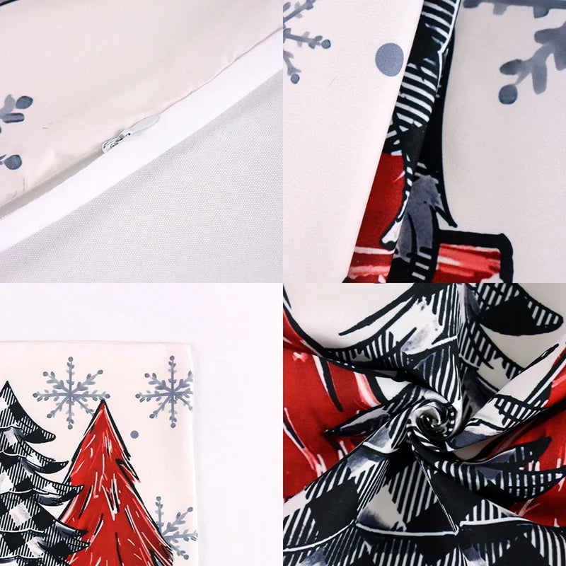 EURO VIBE Christmas Cushion Covers Set of 4 | Festive Decorative Pillows