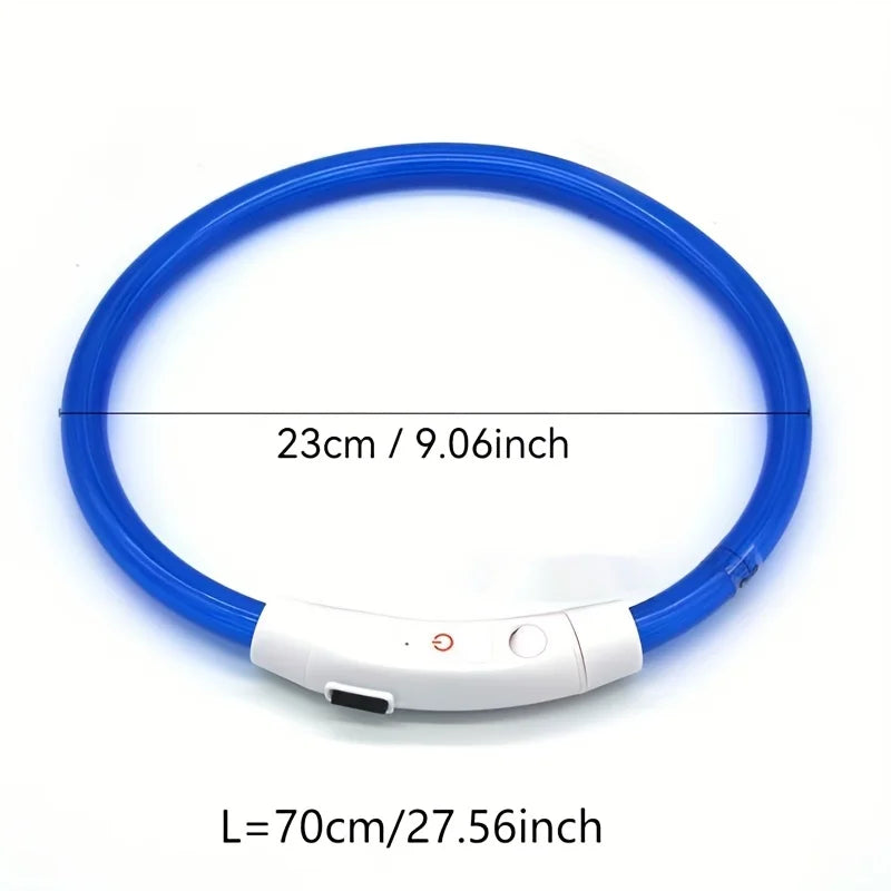 LED Glow Safety Dog Collar – Rechargeable Light Up Pet Neck Ring UK