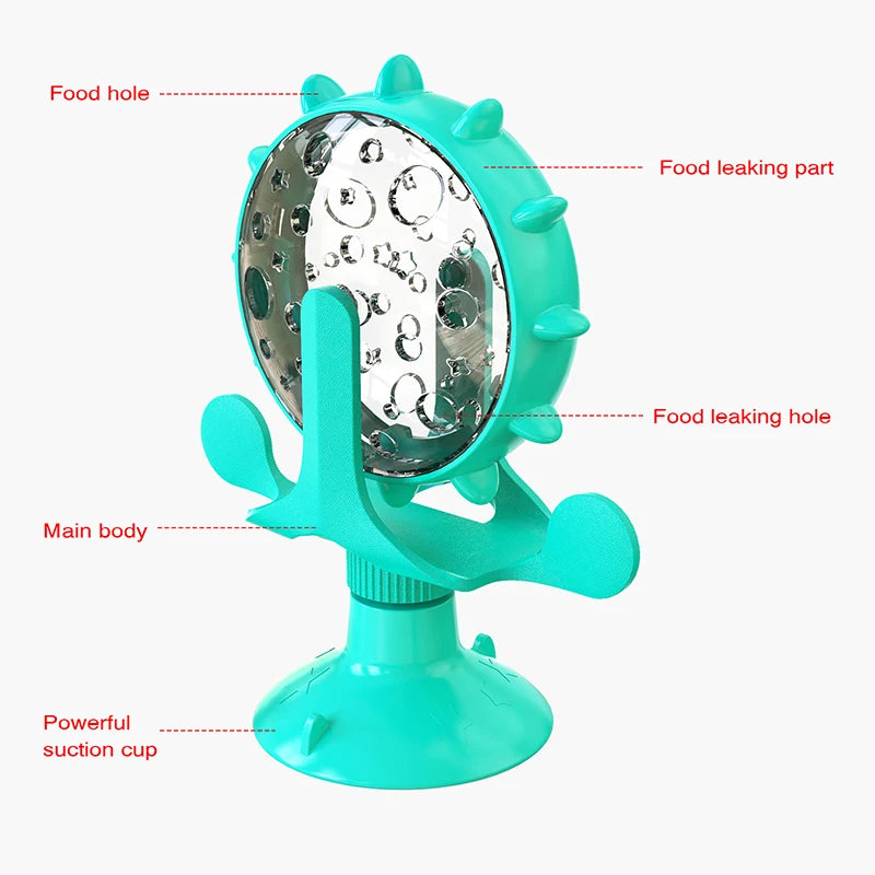 EURO VIBE Spinning Cat Treat Dispenser Toy | Interactive Feeder