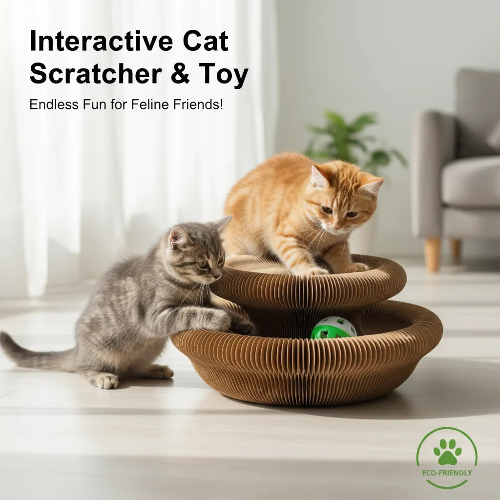 EURO VIBE Interactive Cardboard Cat Scratcher & Play Toy