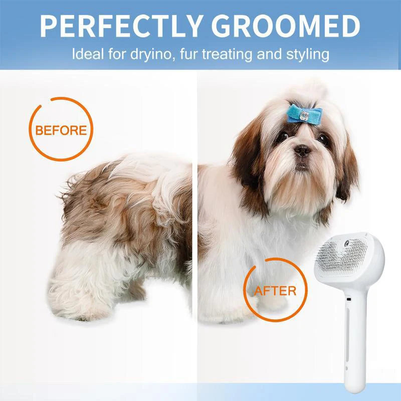 EURO VIBE Pet Grooming Brush – One-Click Hair Removal for Cats & Dogs